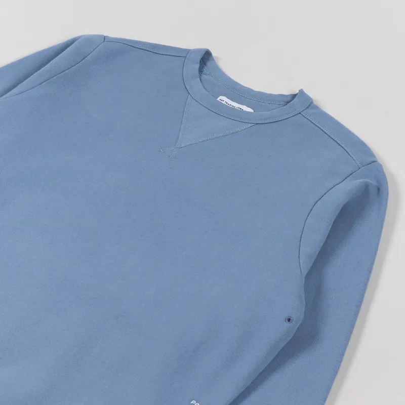 Pop Trading Company Logo Crew Neck Sweat Blue Shadow-3